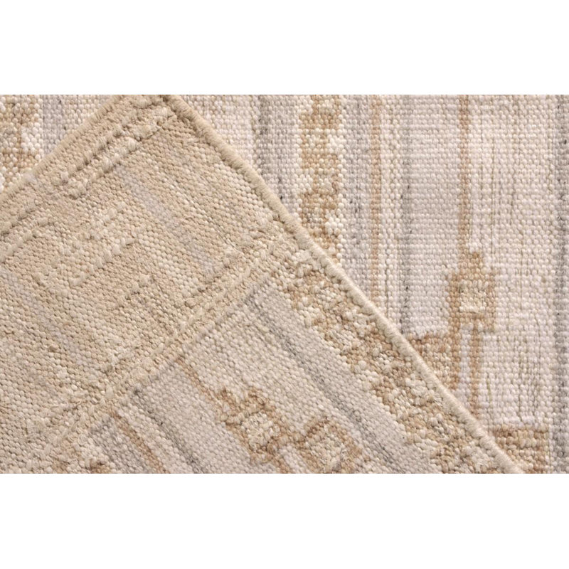 Scandinavian Hand Knotted Wool Geometric Area Rug, Rectangle 12' x 15'