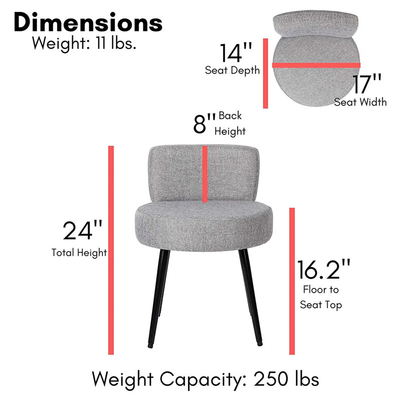 Chaise d'appoint l 17 po