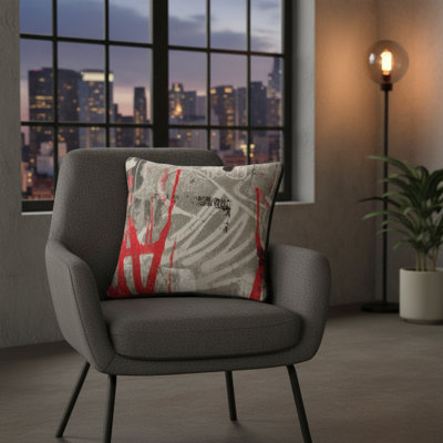 Abstract Feather Reversible Throw Pillow