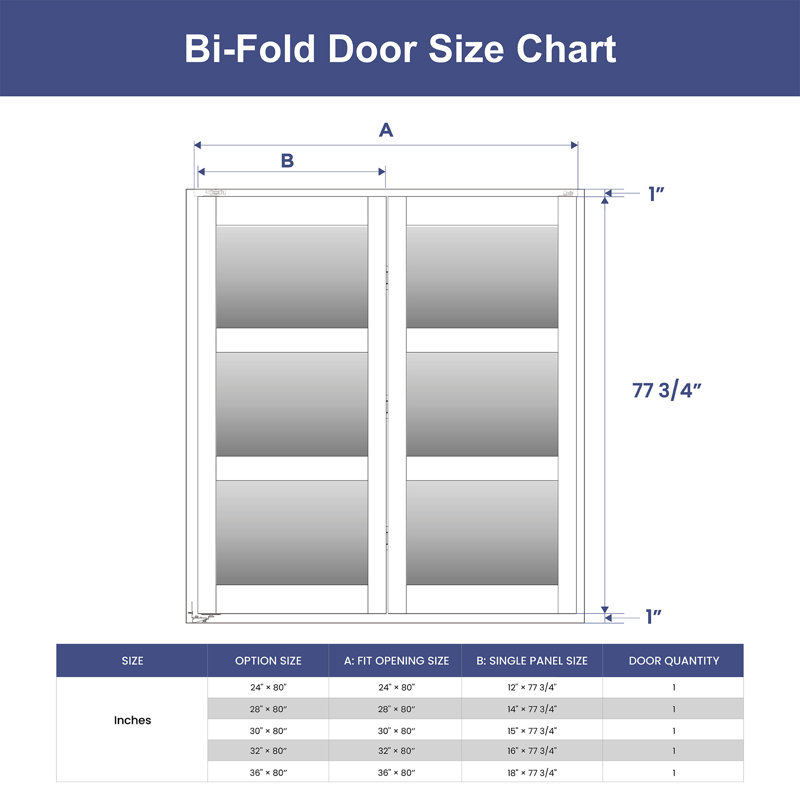 24 in. White MDF Bi-Fold Door with Frosted Glass Panels