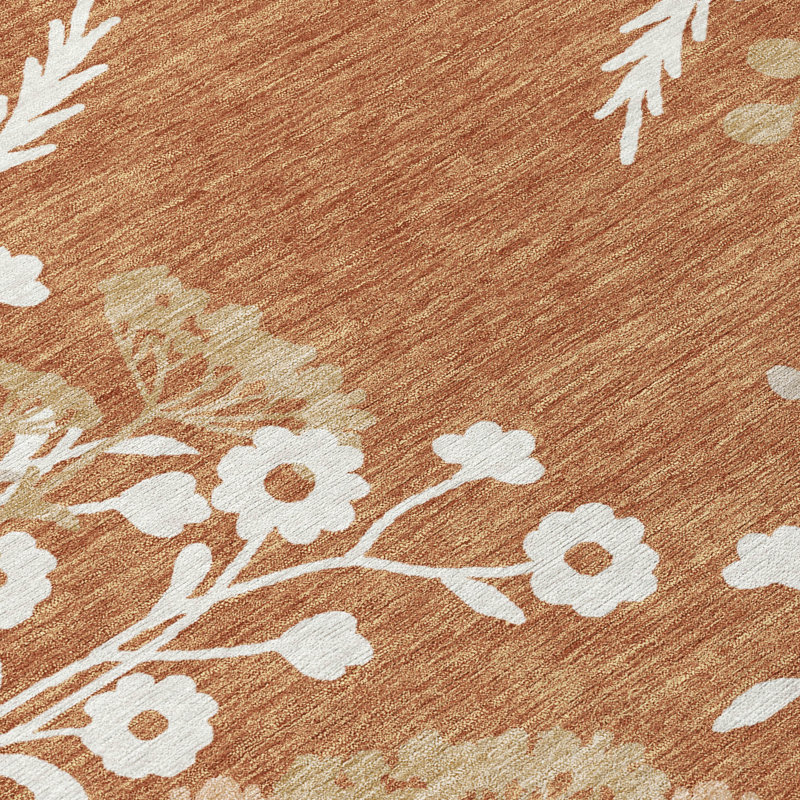 Machine Washable Indoor/Outdoor Bourkelands ACN2334 Floral Rug, Rectangle 5' x 7'6"