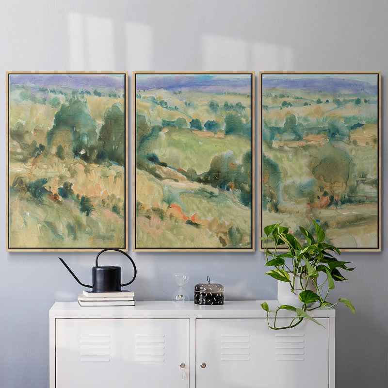 «Soft Lavender Sky I», reproduction sur toile flottante 3 pièces, Naturel, H 40 po x l 78 po x P 2 po