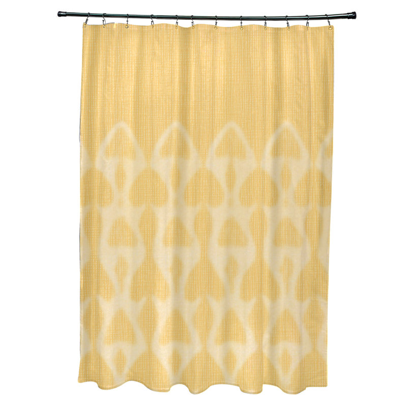 Rideau de douche simple Floral, Jaune