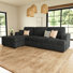 Bianca Wide Plush Corduroy 3-Seat L Shaped Modular Sofa with Storage