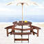 Table de pique-nique d'extérieur pour 6 personnes - trou de parasol, 3 bancs intégrés, imperméable, pour la cour arrière avec bancs