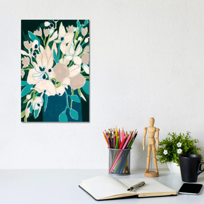 Blue Bloom Sketch II by June Erica Vess - Wrapped Canvas Gallery-Wrapped Canvas Giclée