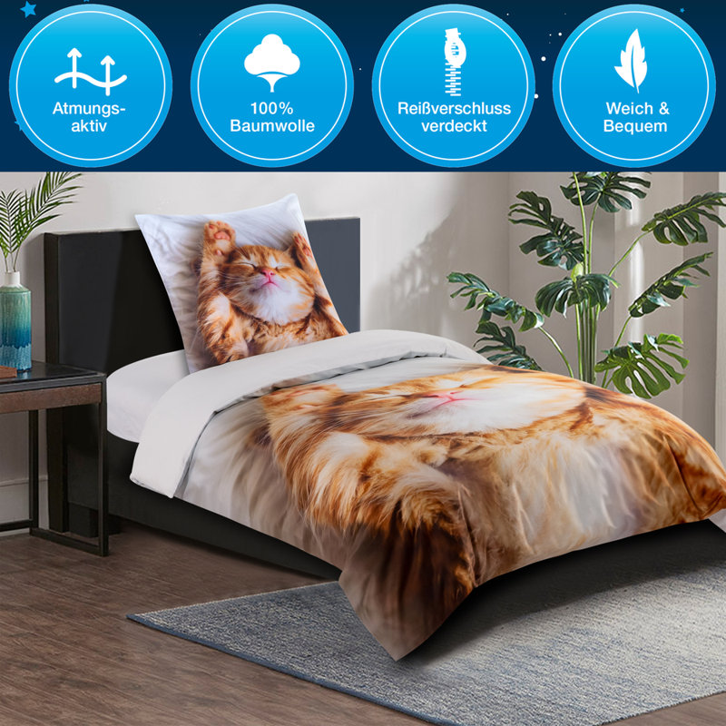 Cotton No Pattern Duvet Cover Set with Pillowcases