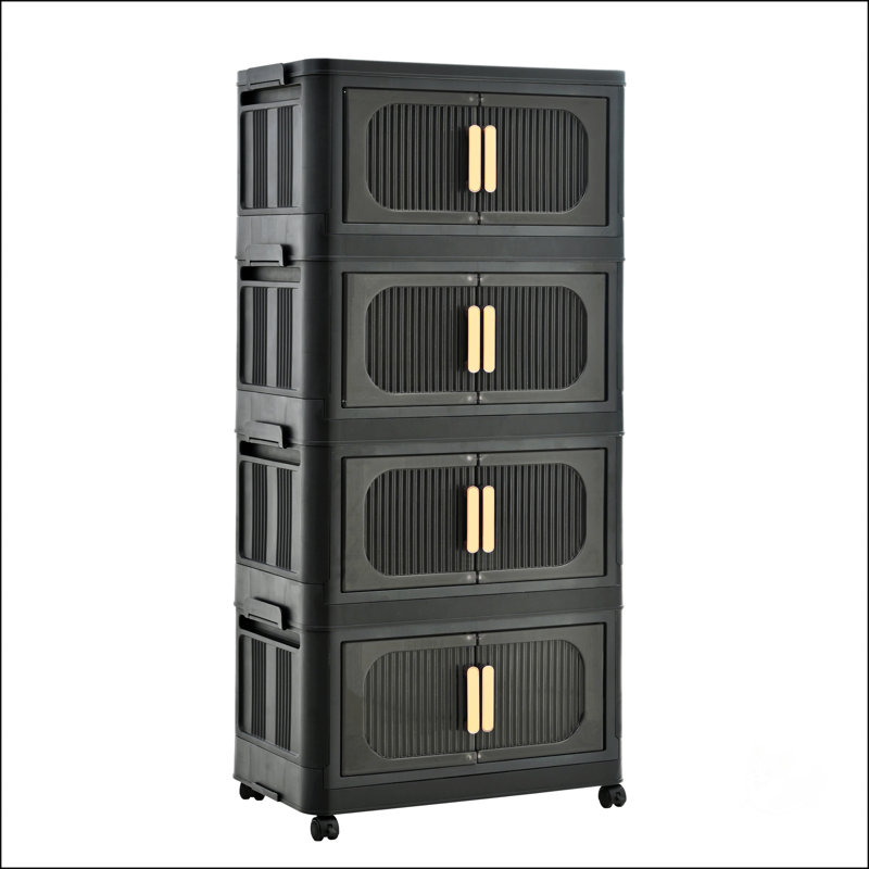 20" Side Wide Folding Storage Cabinet, 4, 40.55" H x 19.69" W x 11.81" D