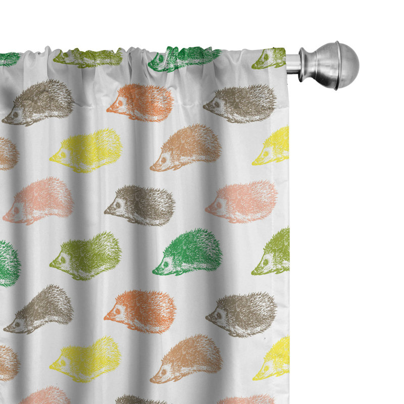 Hedgehog Semi-Sheer Rod Pocket Curtain Panels, 28" x 95"