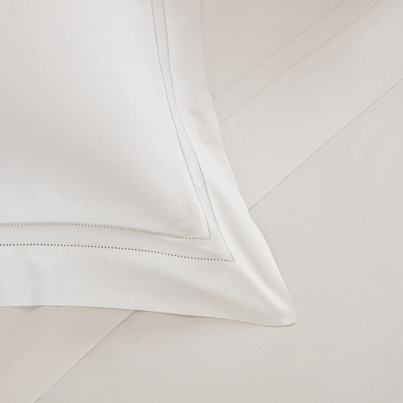 Doppio Ajour Sateen Duvet Cover, White, King Duvet Cover