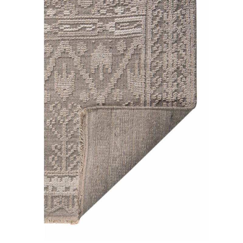Burrton Hand Knotted Geometric Indoor Rug, Rectangle 2' x 3'