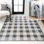 Tapis gris clair / gris foncé / crème délavé à la machine Romae Gingham-837145451