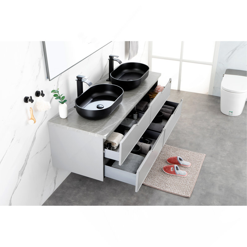 24*14*5.5  Matte Shell  Bathroom Sink, Black
