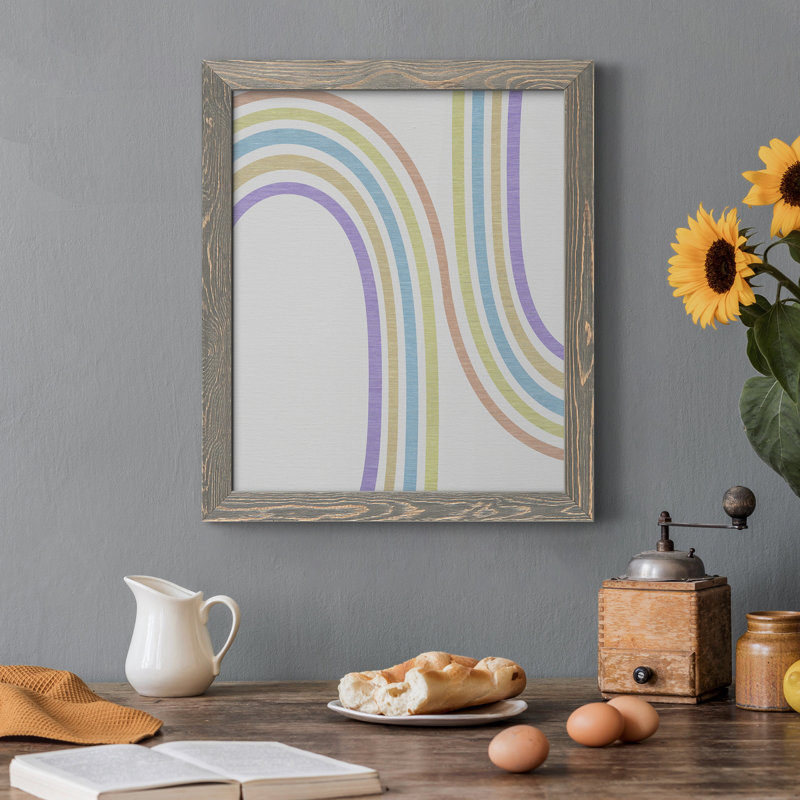 Tubular Abstract III - Peinture sur toile encadrée, H 44 po x l 31 po x P 1 po, gris