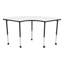 Structure Series 1/3 Round 65" x 30" Adjustable Height Mobile Collaborative Activity Table with Casters-51404087-51954541