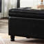 Banc de rangement rembourré capitonné à boutons, banc d'entrée en similicuir avec pieds en bois à broche, banc de lit
