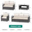 Canapé modulaire en rotin PE gris 9 places - Ensemble de patio extérieur avec table de rangement et coussins résistants à l'eau