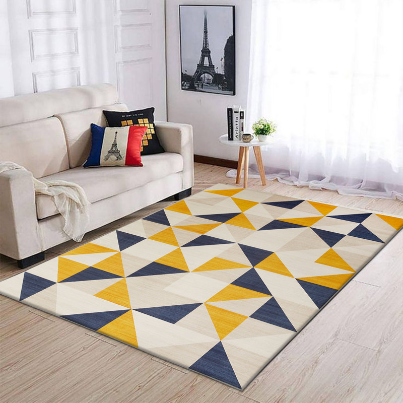 Contemporary Soft Plush Decorative Carpet for Home Abstract Machine Printed Area Rug, Rectangle 200 x 290cm