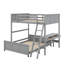 Lit double superposé au dessus d'un lit double avec bureau