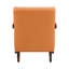 Chaise rembourrée en cuir orange avec structure et dossier 100% pieds d'appoint en noyer-966716995