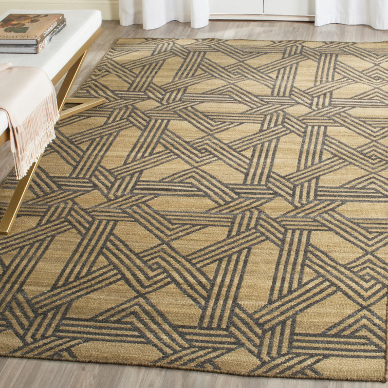 Tapis géométrique en laine tissé à la main Fitzpatrick