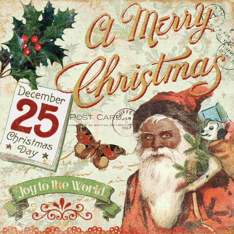 Père Noël rétro II, H 20 po x l 20 po