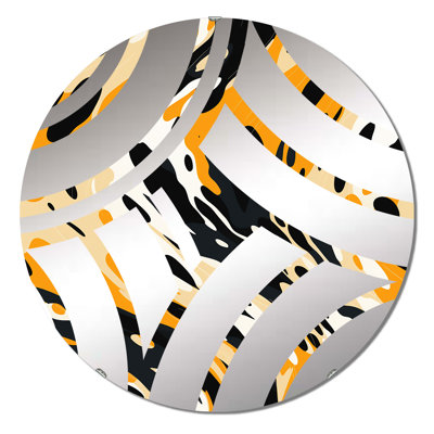 Black And Yellow Leopard Opulen - Centre Wave Decorative Mirror