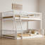 Ensemble de lit superposé convertible en noyer double au-dessus de grand lit avec échelle et garde-corps - conception en bois massif 2-en-1 peu encombrant-312047268