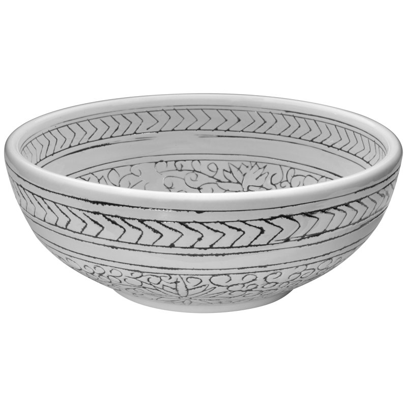 Cadence Decor White Circular Vessel Bathroom Sink