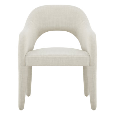  Chaise de salle à manger moderne entièrement rembourrée avec dossier ouvert