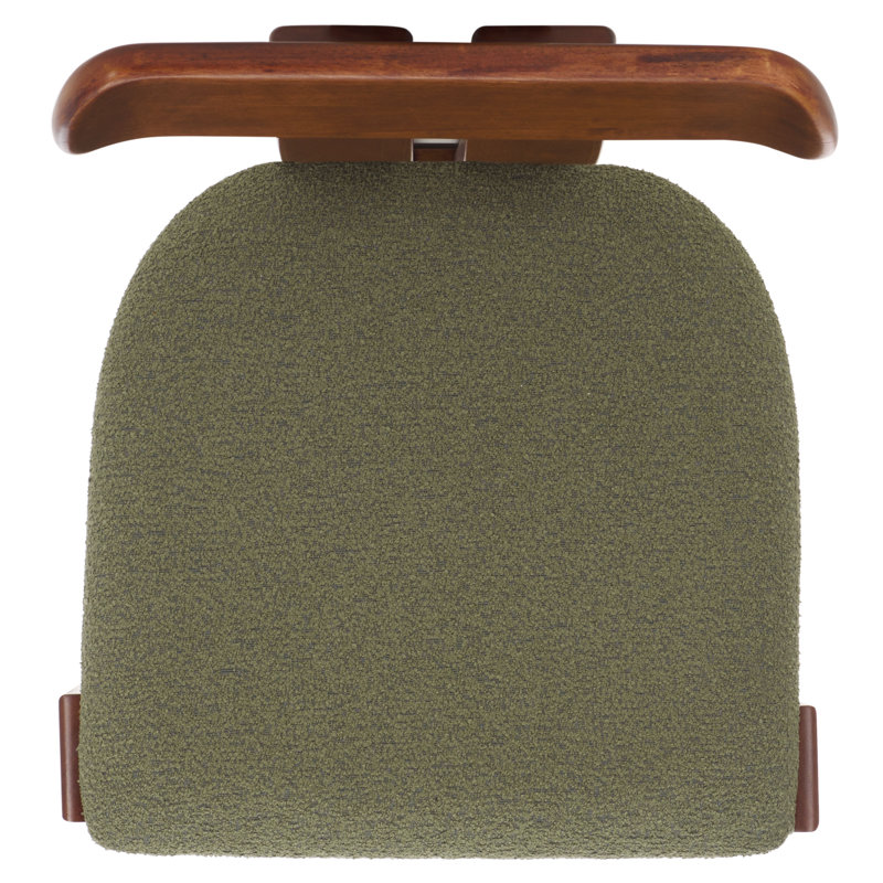Cayde Boucle Seat Dining Chair, Sage/Walnut