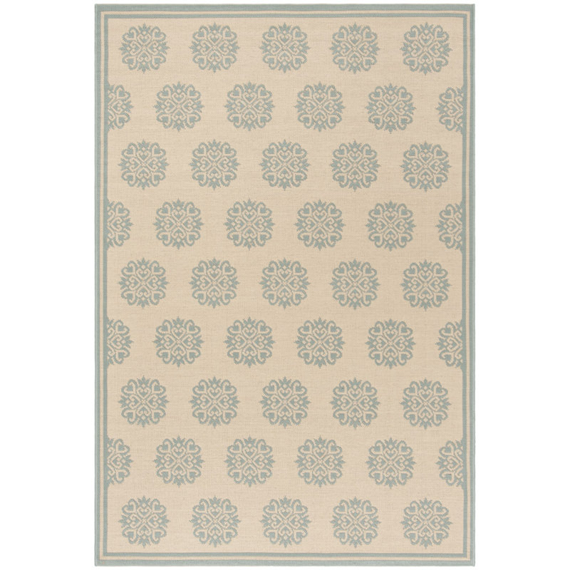 Tapis intérieur / extérieur Burnell Performance Ikat, Rectangle 8 pi x 10 pi