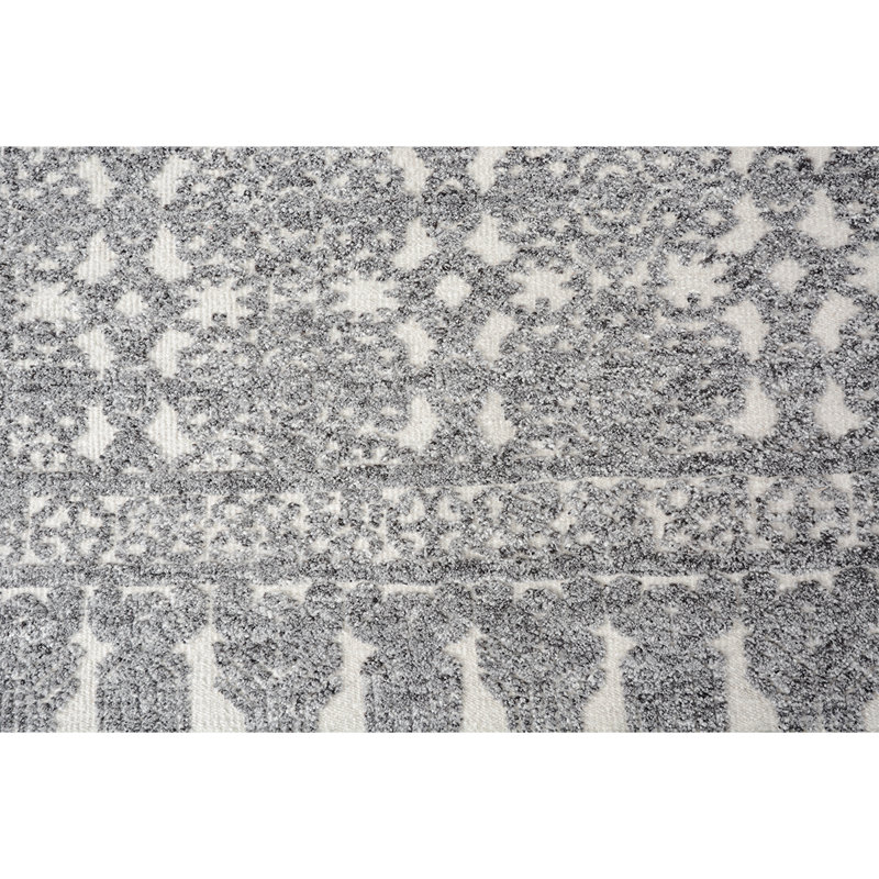 Wool Oriental Area Rug in Gray, Rectangle 6' x 9'