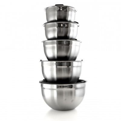 Megachef 5 Piece Multipurpose Stackable Mixing Bowl Set With Lids