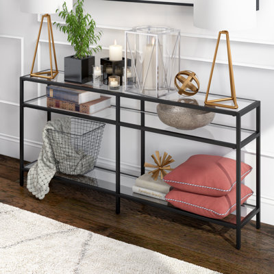 Glass Top Console Table
