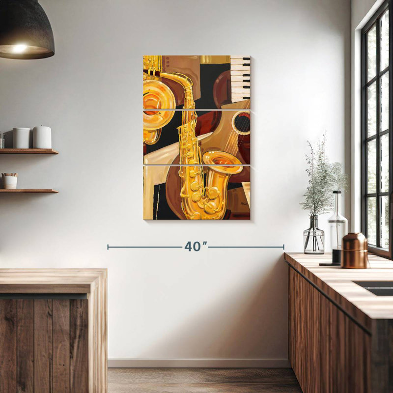 Abarca abstrait sax, H 38 po x l 24 po