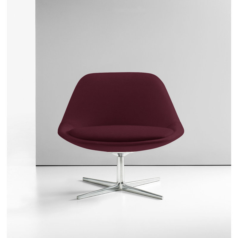Chiara Lounge Chair, Polished Aluminum, Vella Peppercorn