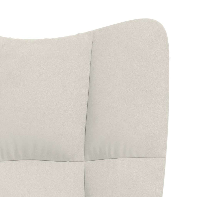 Fauteuil avec repose-pieds Hrithik, Polyester blanc crème