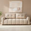 Canapé-lit capitonné beige 92 po Cara