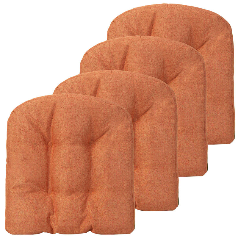 Outdoor 3'' Dining Chair Seat Cushion, Orange