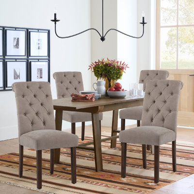 Bookout Tufted Wooden Dining Side Chairs
