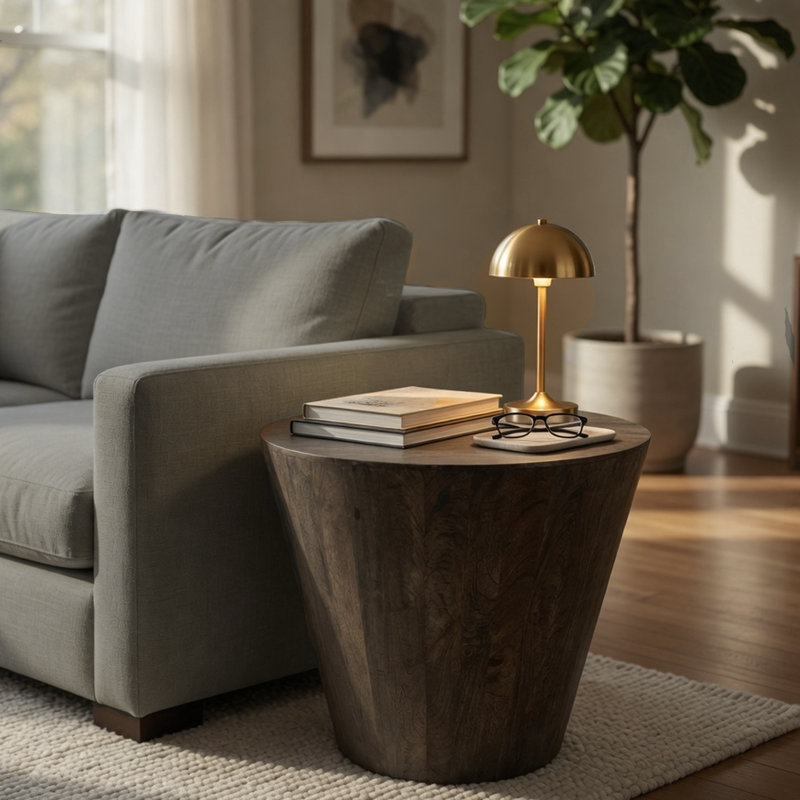 Breion Solid Wood End Table