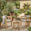 Ensemble de 2 chaises de patio Comfort, ensemble de salle à manger d'extérieur moderne en bois d'acacia