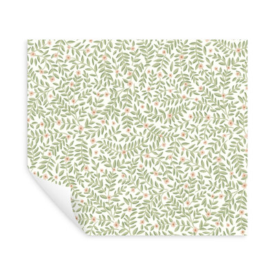 Elodie Cream Petite Floral Premium Peel and Stick Wallpaper