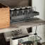 Elegant Small Buffet Cabinet with LED Lights - Space-Saving Small Sideboard with Adjustable Shelf, Glass Doors & Drawer - Modern Kitchen Storage for Coffee, Cups & Essentials-1134002883