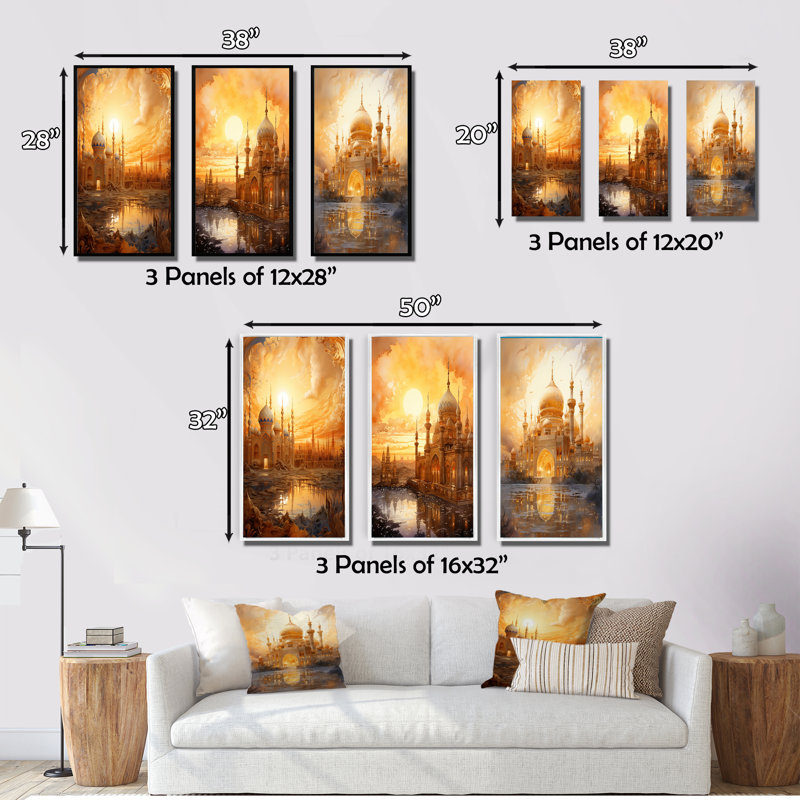 "Illumin Art Divine" - 3 pièces sur toile, Toile tendue, H 40 po x l 60 po