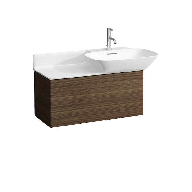 Ino 35.43'' W Single Vanity, Dark Walnut, Single Hole, Left Shelf