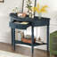 Console rustique demi-lune avec tiroir et tablette-1841738948