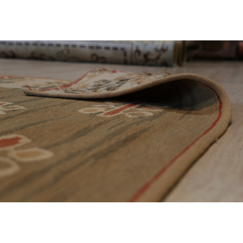 Tapis contemporain moderne à motif géométrique en laine tissé à plat 6x8