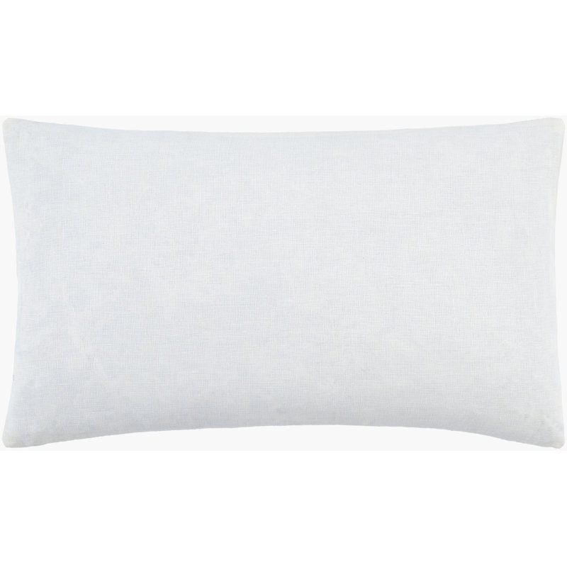 Dilip Accent Pillow, White, Duck Down, Rectangle 12"H x 21"W